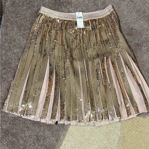 NWT Anthropologie Sequin Pleated Skirt 2